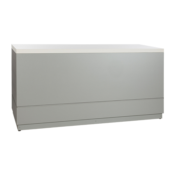 Theke silbergrau L200*T70*H95 cm mit Deckblatt weiß mieten