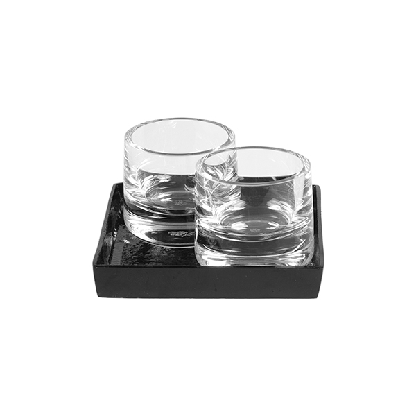 Senso Tischdekosatz 344 black glass 15*15 cm mieten