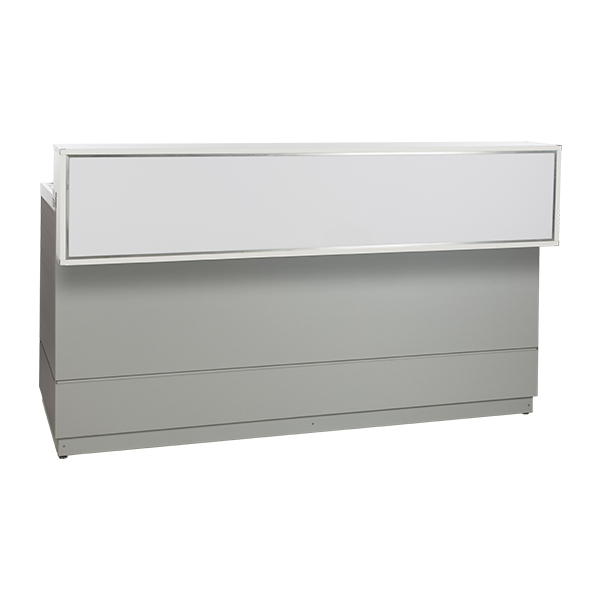 Sekttheke silbergrau L200*T83*H115 cm mit CNS Deckblatt mieten