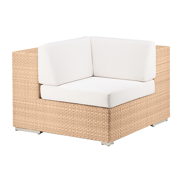 Lounge Corner Module Dedon bleach mit Kissensatz weiß mieten
