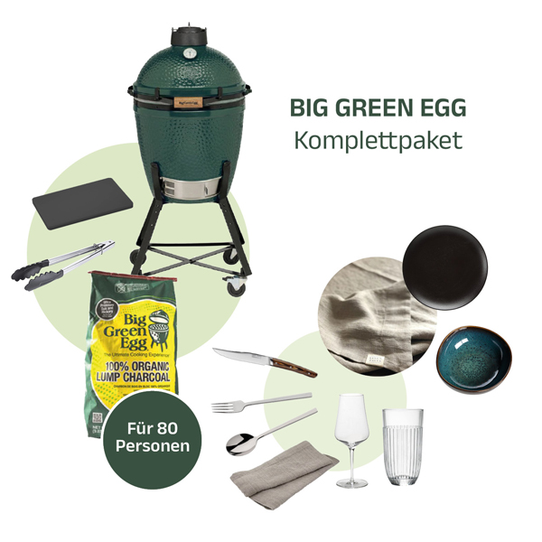 Komplett-Set Big Green Egg & Grilltafel für 80 Personen mieten
