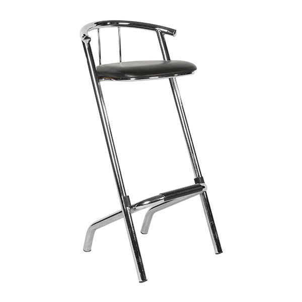 Barhocker Monaco verchromt mit Sitz Kunstleder schwarz mieten