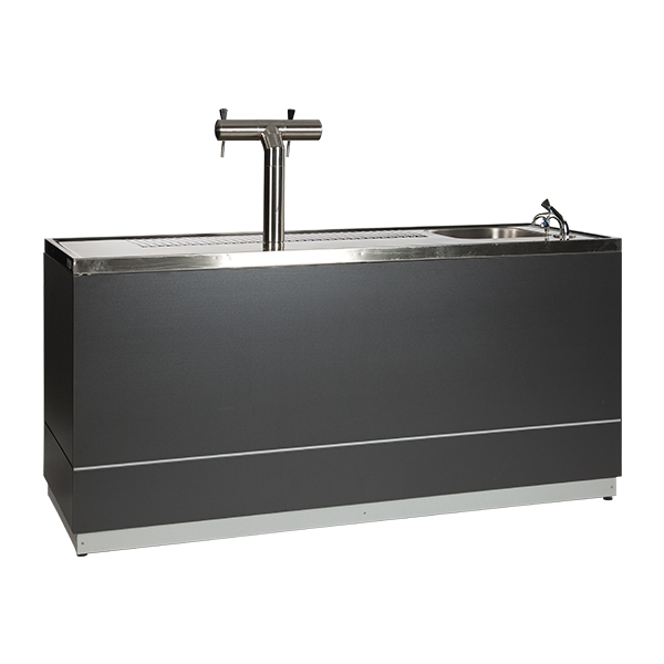 Biertheke anthrazit B200*T70*H95 cm mit CNS Deckblatt mieten