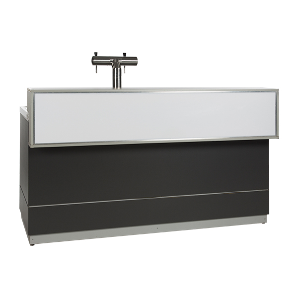 Biertheke anthrazit L200*T83*H115 cm mit CNS Deckblatt mieten