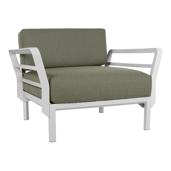 Loungesessel Maximo white mit Kissensatz cactus green mieten