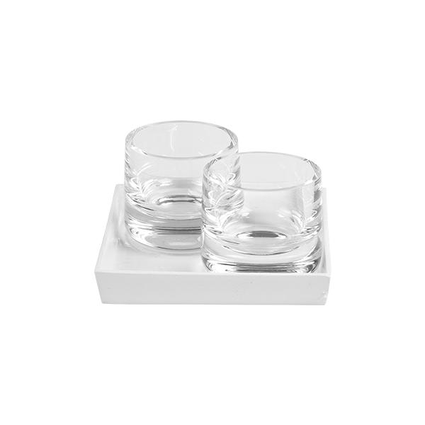 Senso Tischdekosatz 144 white glass 15*15 cm mieten