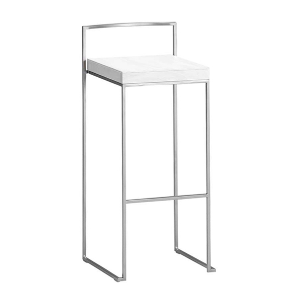 Barhocker Monza Edelstahl mit Sitz weiß B39 SH75 cm mieten