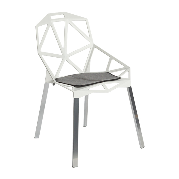 Chair One weiß mit Sitzpolster grau/schwarz mieten