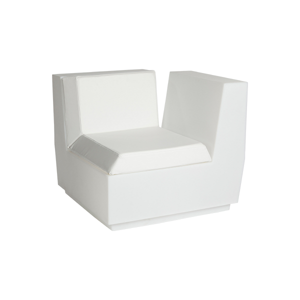 Corner-Chair Big Cut weiß mit Kissen und LED-Lichteinheit mieten