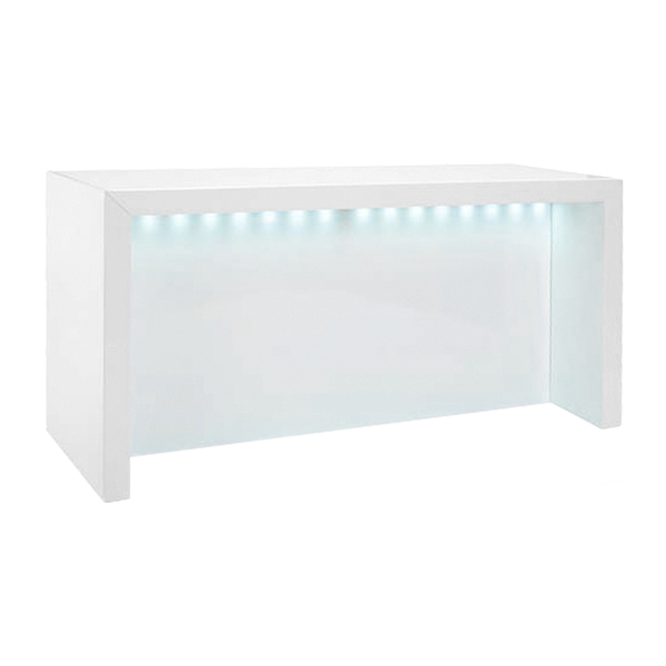 Brückentisch-Counter St. Tropez weiß mit LED 180*70*H76 cm mieten