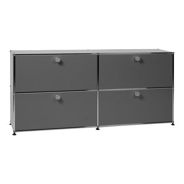 Sideboard USM Haller mittelgrau 4 Klapptüren mieten