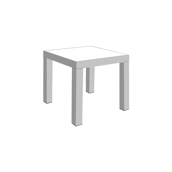 Dinner-Leuchttisch silbergrau L90*B90*H76 cm mieten