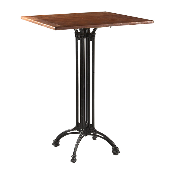 Stehtisch Prag Alu-Gußeisen teak 80*80*H110 cm mieten
