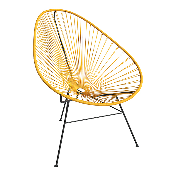 Loungechair Acapulco mango/schwarz B70*T95*H90 SH37cm mieten