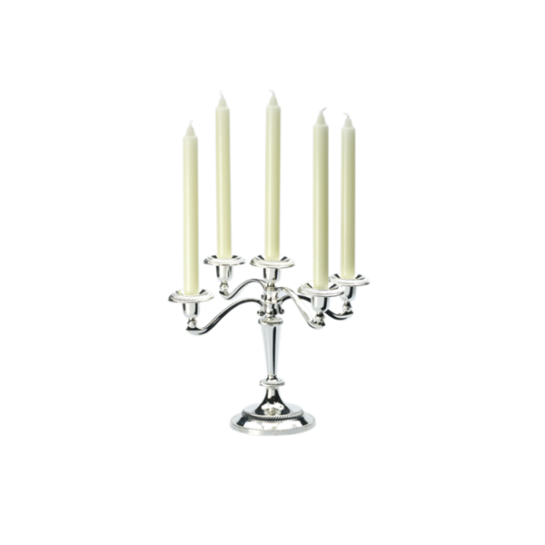 Kerzenleuchter 5-armig silberfarbig H24 cm mieten