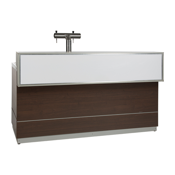 Biertheke Holzdecor L200*T83*H115 cm mit CNS Deckblatt mieten