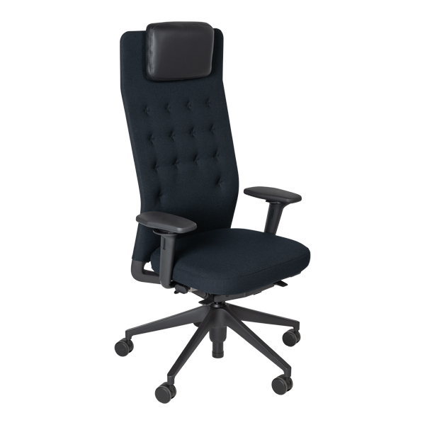 Bürostuhl Vitra ID TRIM L schwarz mit hoher Rückenlehne mieten
