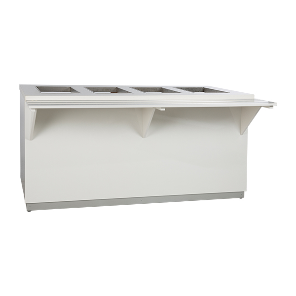 Buffet-Theke weiß L200*T123*H95 cm mit LED-Deckblatt mieten