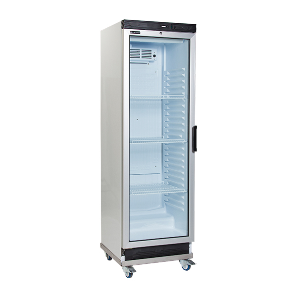 Kühlschrank weiß mit Glastür 360 ltr fahrbar mieten