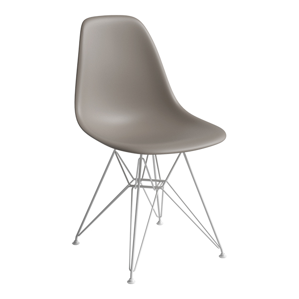 DSR Eames Plastic Chair weiß Sitz mauve-grau mieten