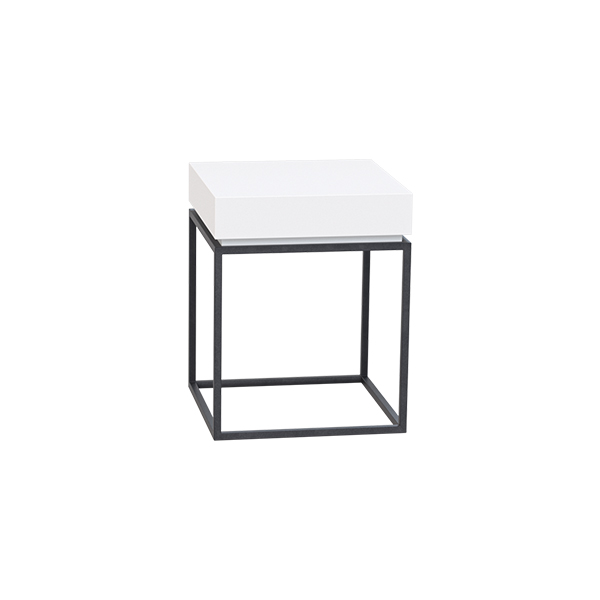Zinzo coffee table schwarz mit Massif weiß L40*B40*H50 cm mieten
