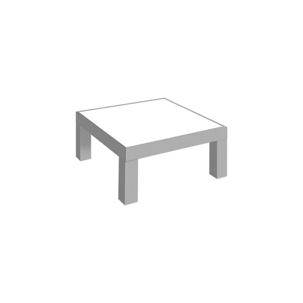 Lounge-Leuchttisch silbergrau L90*B90*H43 cm mieten