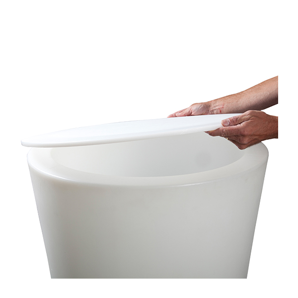 LED-Vase Stehtisch mit Platte acryl "Milky" Ø75 H110 cm mieten