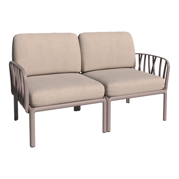Loungesofa 2-Sitzer Komodo taupe mit Kissensatz taupe mieten