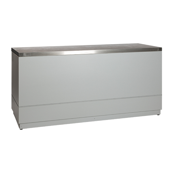 Theke silbergrau B200*T70*H95 cm mit Deckblatt CNS mieten