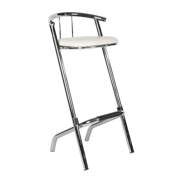 Barhocker Monaco verchromt mit Sitz Kunstleder weiß mieten