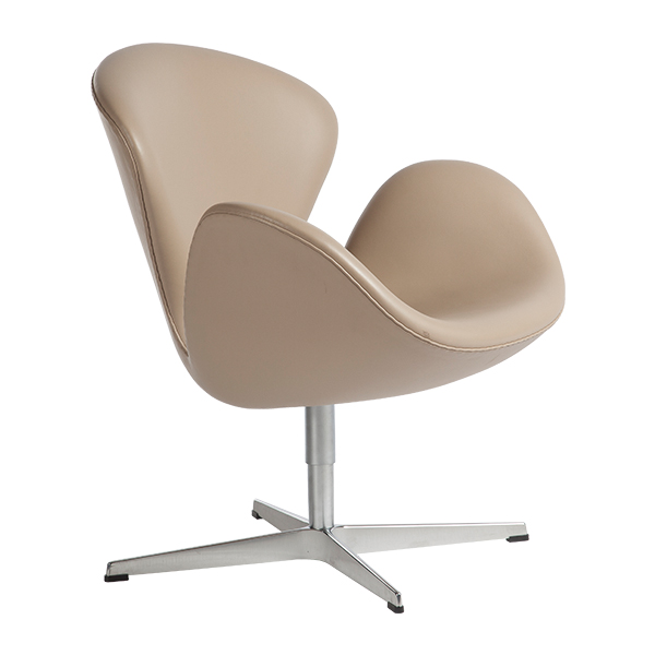 Drehsessel Swan Yachtleder beige B74*T68*H77 SH40 cm mieten