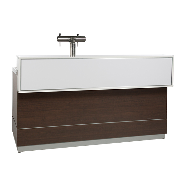 Biertheke Holzdecor L200*T83*H115 mit CNS Deckblatt mieten