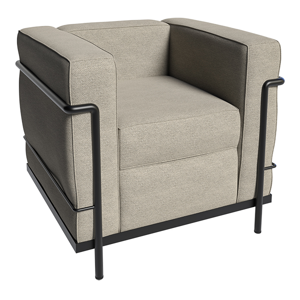 Sessel LC2 Stoff cemento - Gestell schwarz mieten