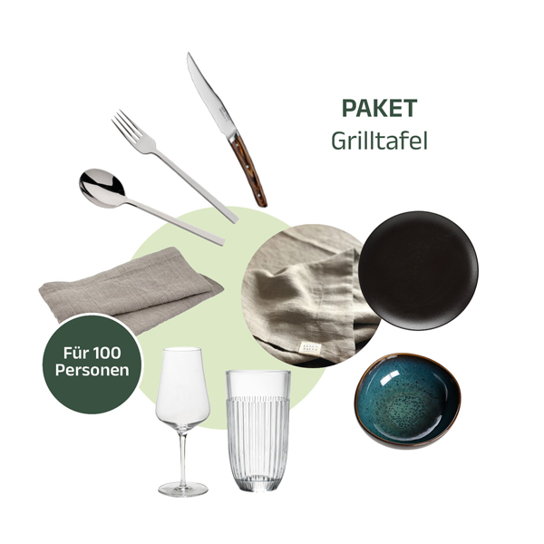 Set Grilltafel für 100 Personen mieten