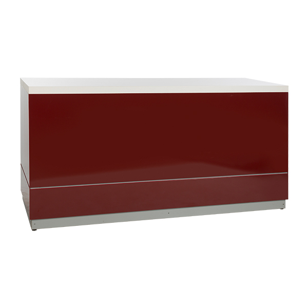 Theke rot L200*T70*H95 cm mit Deckblatt weiß mieten