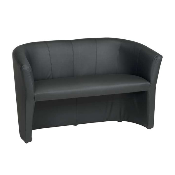 Clubcouch schwarz Kunstleder B135*T60*H75 SH47 cm mieten