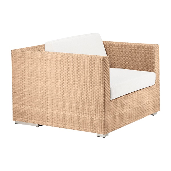 Lounge Armchair Dedon bleach mit Kissensatz weiß mieten