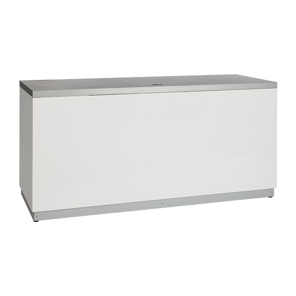 Theke weiß B200*T70*H95 cm mit Deckblatt silbergrau mieten