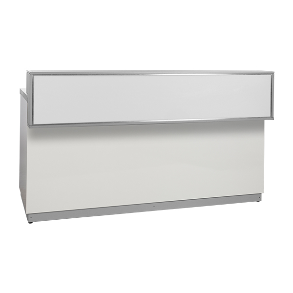 Theke weiß L200*T83*H115 cm mit Deckblatt silbergrau mieten