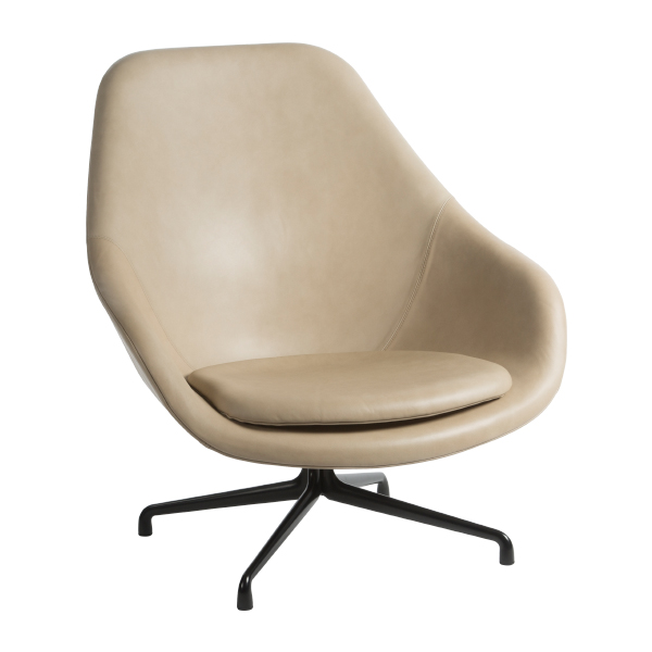 Drehsessel About a Lounge AAL 91 silk light grey/schwarz mieten