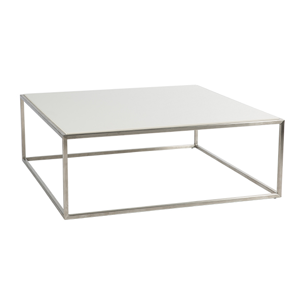 Zinzo Table mit Tischplatte weiß L84*B84*H30 cm mieten