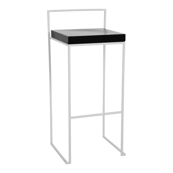 Barhocker Monza weiß mit Sitz schwarz B39 SH75 cm mieten