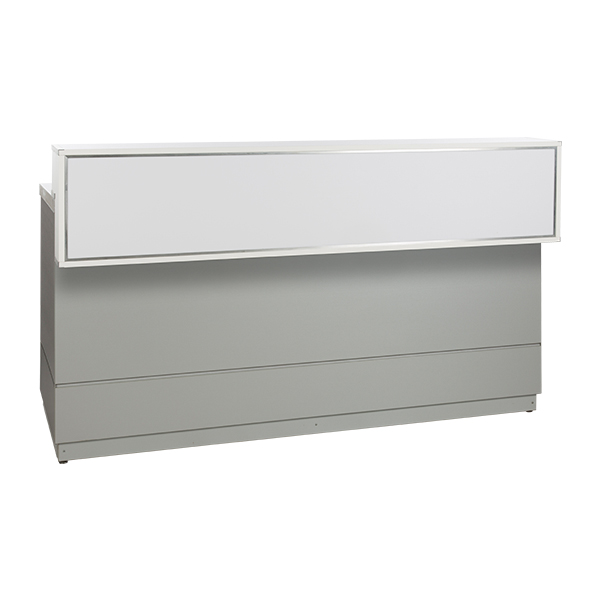 Theke silbergrau L200*T83*H115 cm mit Deckblatt silbergrau mieten
