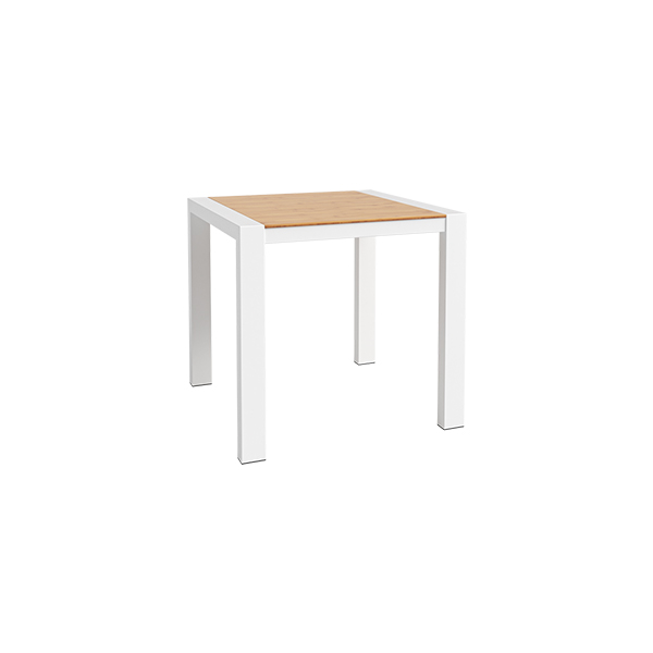 Dinnertisch Algarve weiß/Bambus L80*B80*H75 cm mieten