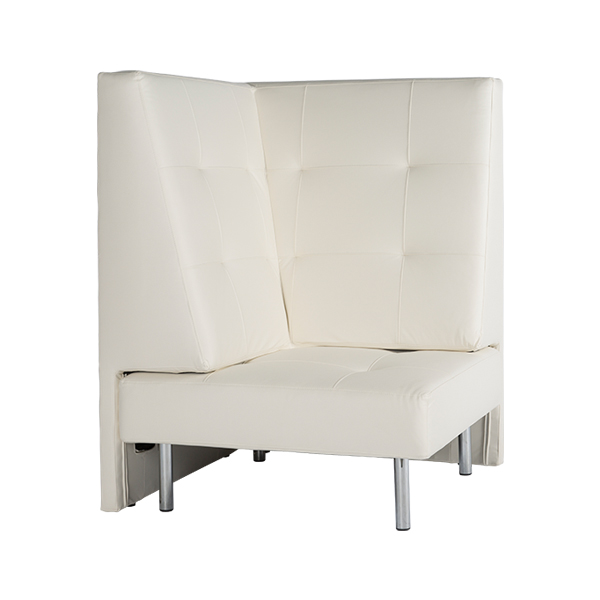 Endless straight Seat high Back Corner Yachtleder weiß mieten