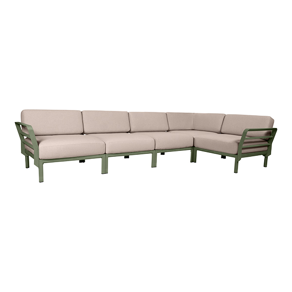Loungesofa 5-Sitzer Maximo green mit Kissensatz salt white mieten