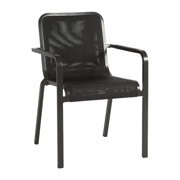 Stuhl Helios schwarz mit Armlehnen B56*T60*H84 SH46cm mieten