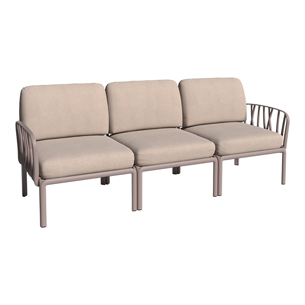 Loungesofa 3-Sitzer Komodo taupe mit Kissensatz taupe mieten