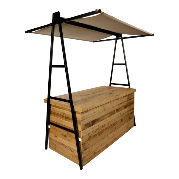 Marktstand Bristol/Bornholm/taupe Dach, 1 Ablage, 3 Blenden mieten