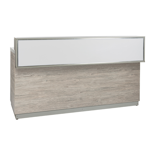 Theke Aspen Altholz mit Deckblatt CNS mieten